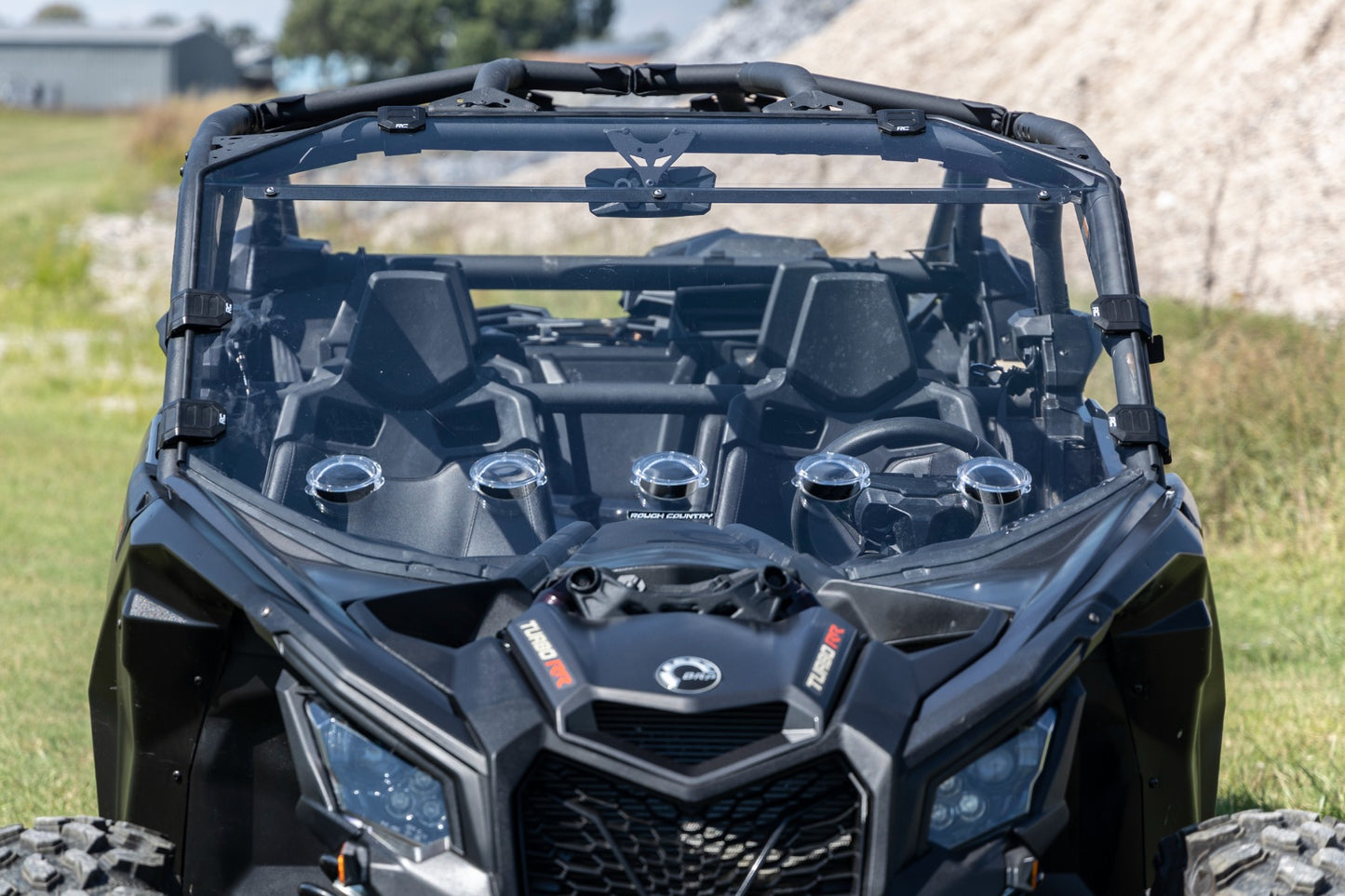 Vented Full Windshield Scratch Resistant Can-Am Maverick X3 Rough Country-3