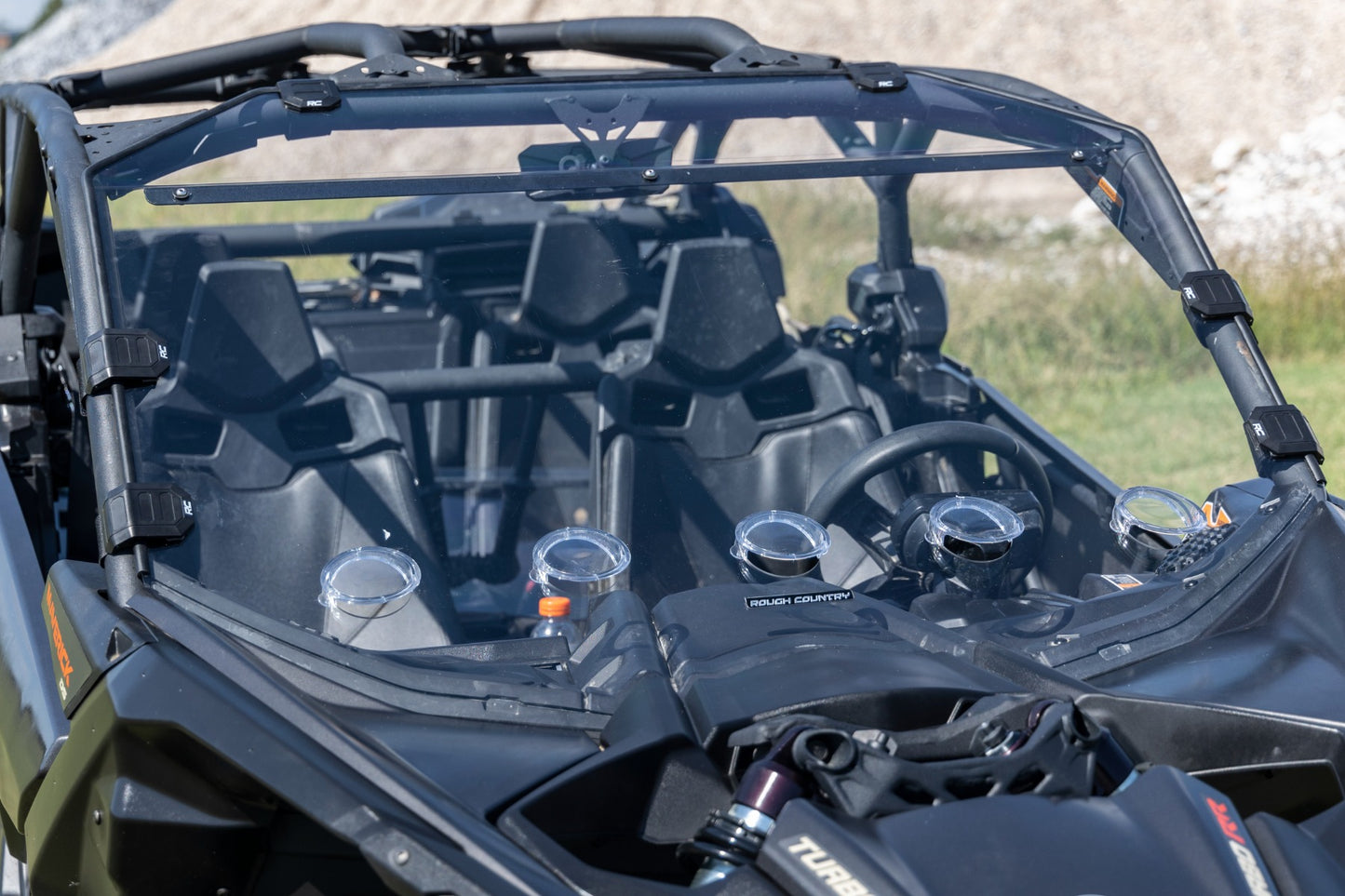 Vented Full Windshield Scratch Resistant Can-Am Maverick X3 Rough Country-5
