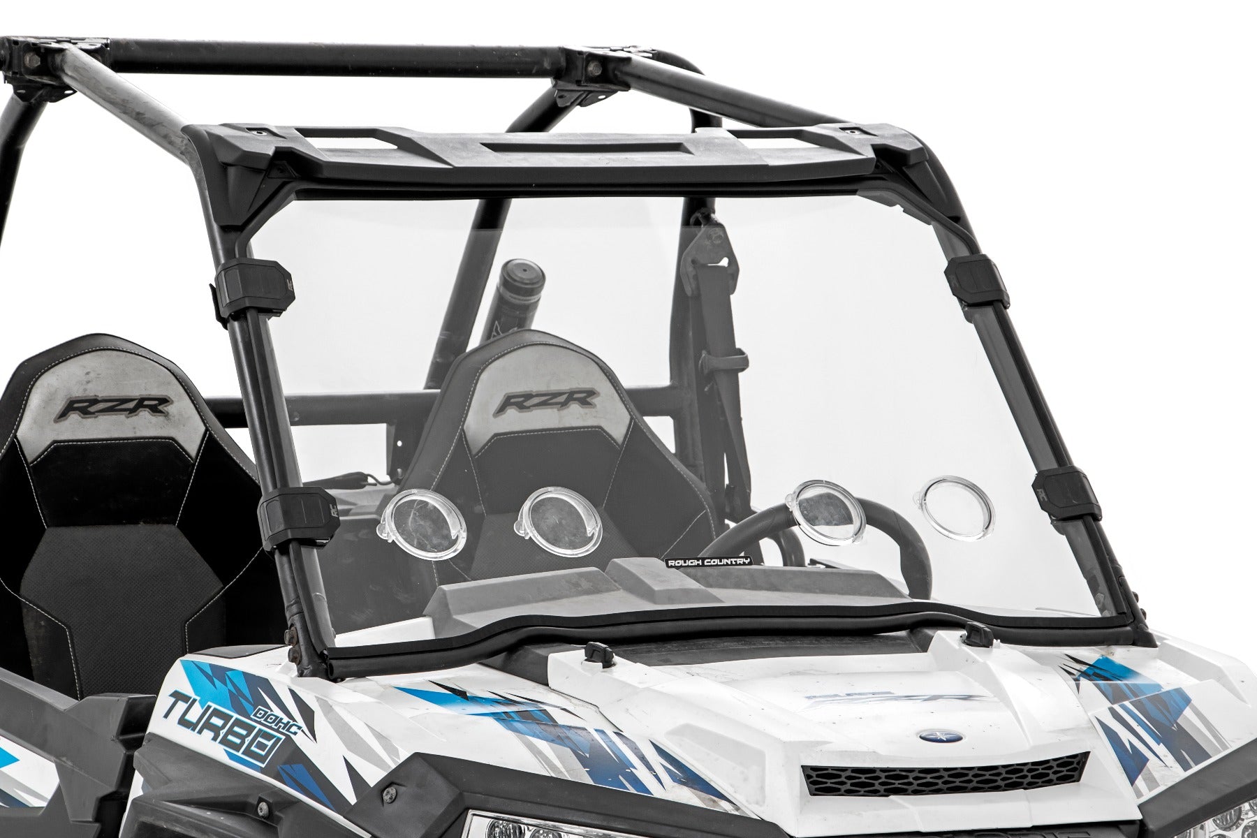 Rough Country Polaris Scratch Resistant Vented Full Windshield with Factory Plastic Visor 16-18 Polaris RZR 900/1000XP Turbo Rough Country