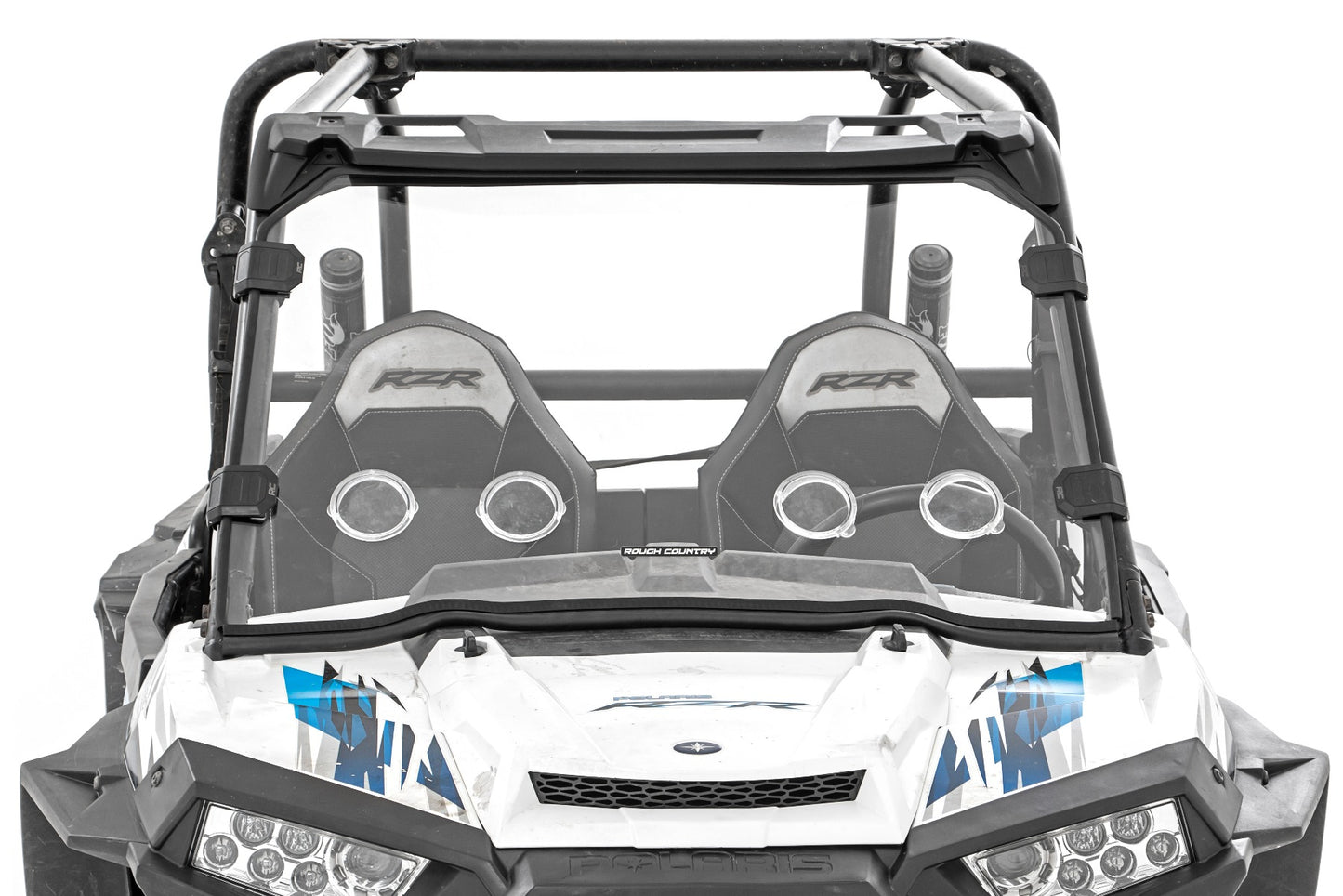 Rough Country Polaris Scratch Resistant Vented Full Windshield with Factory Plastic Visor 16-18 Polaris RZR 900/1000XP Turbo Rough Country