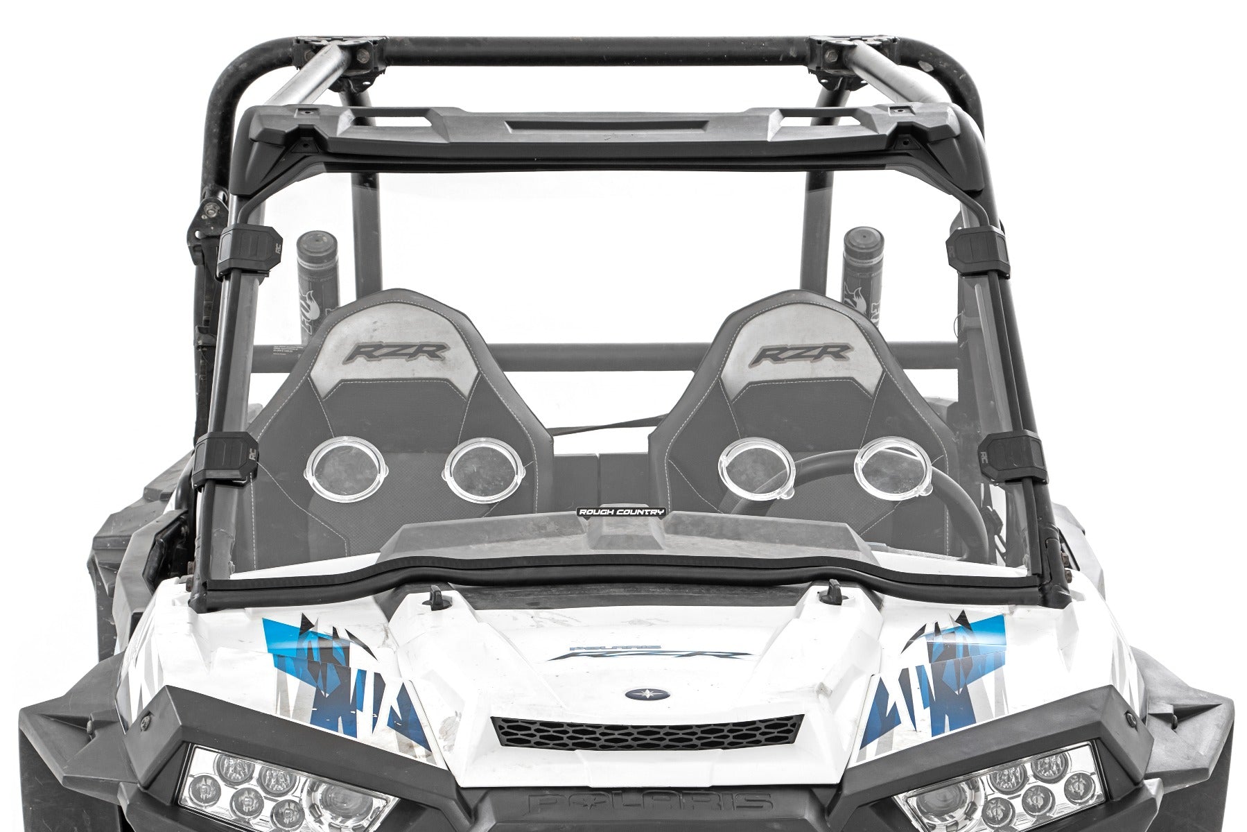 Rough Country Polaris Scratch Resistant Vented Full Windshield with Factory Plastic Visor 16-18 Polaris RZR 900/1000XP Turbo Rough Country