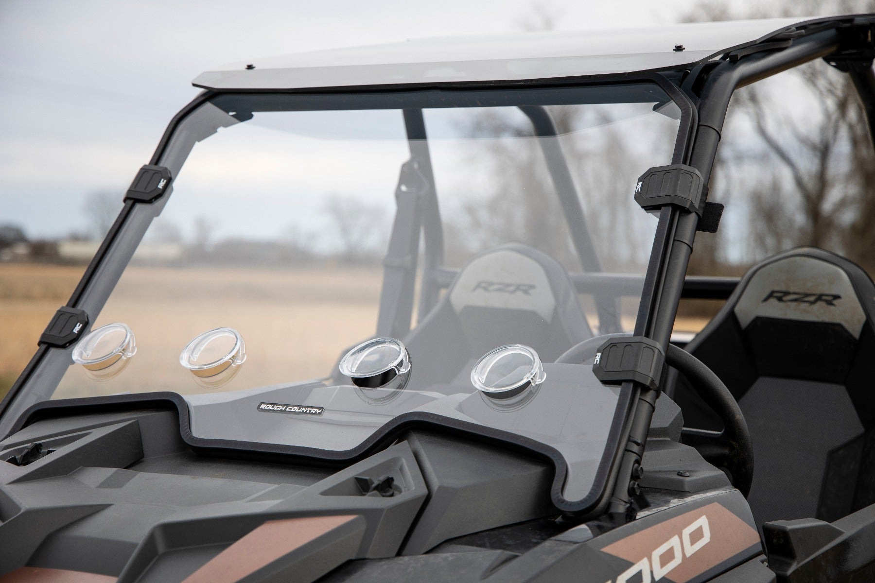 Vented Full Windshield Scratch Resistant Polaris RZR XP 1000 Rough Country-4