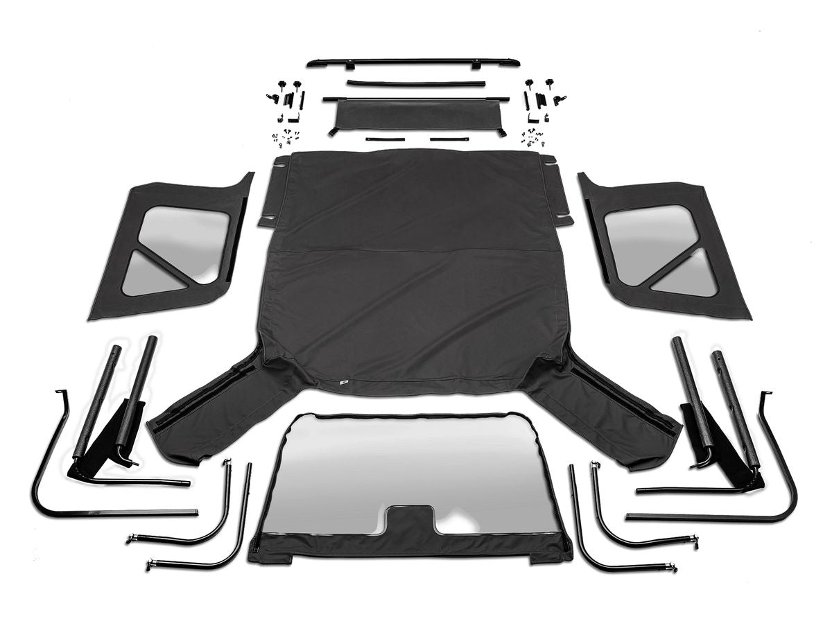 Complete Replacement Top, Frame & Hardware for 1980-1993 Ford Bronco, Black Rampage