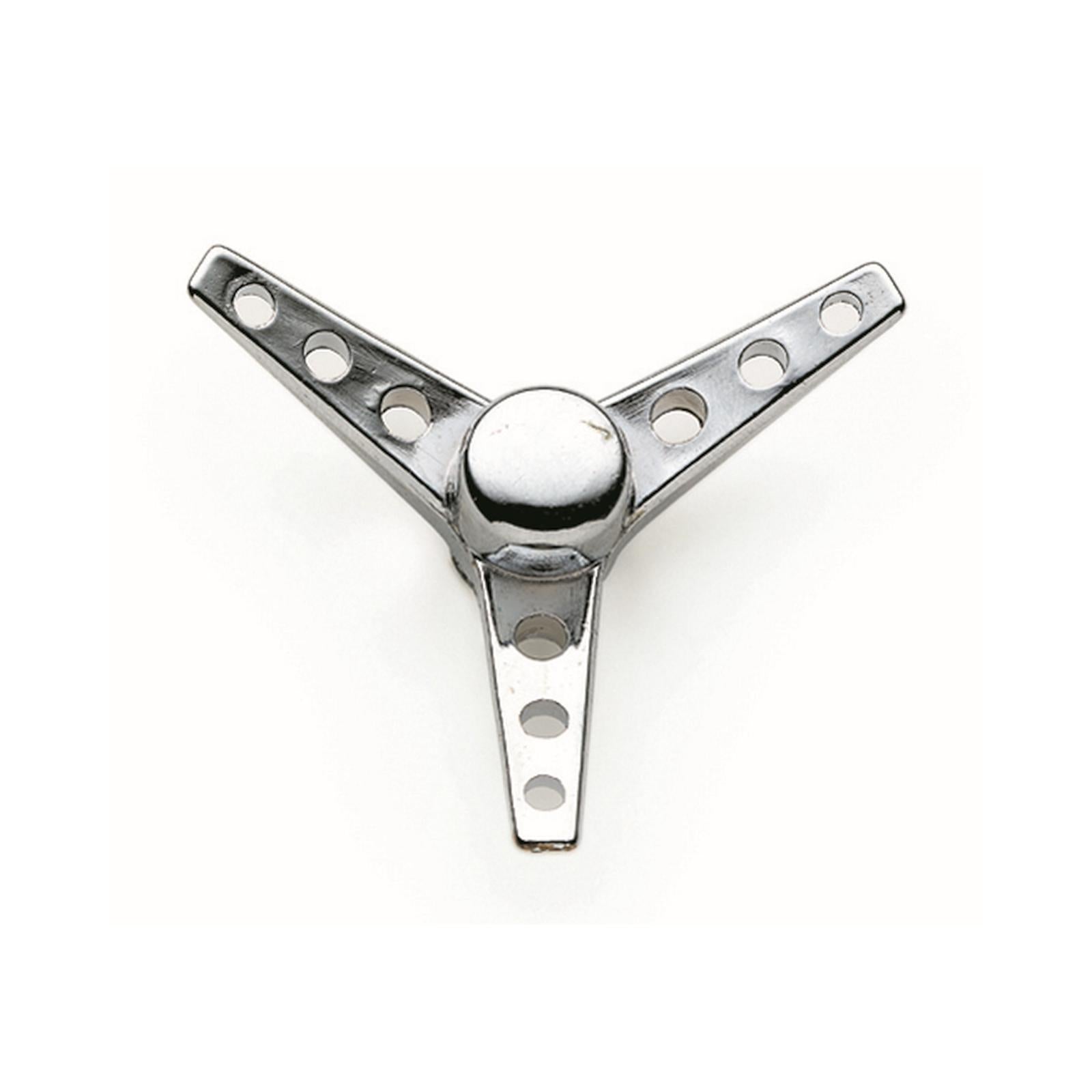 Air Cleaner Wing Nut Tri-Bar Chrome 1/4-20 Thread, Chromed Steel Mr Gasket
