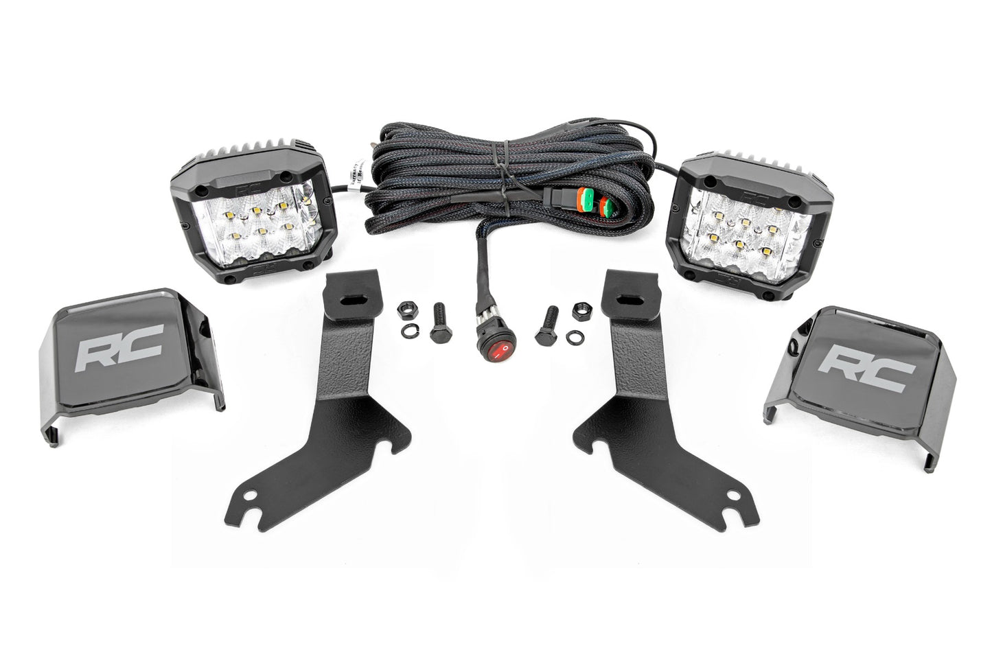 LED Light Kit | Ditch Mount |  3" OSRAM | Wide | Chevy Silverado 1500 (99-06) Rough Country