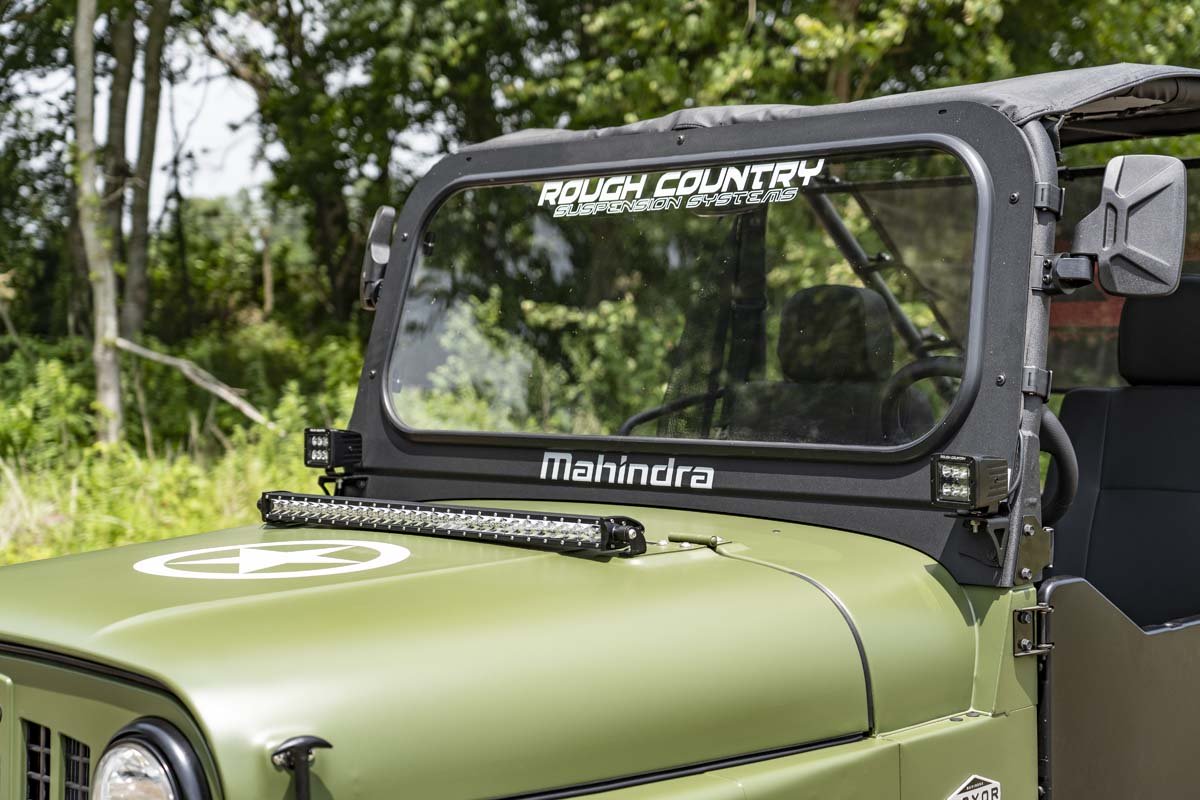 Mahindra 30 Inch LED Hood Kit Black Series w/White DRL 19-20 Roxor Rough Country-1