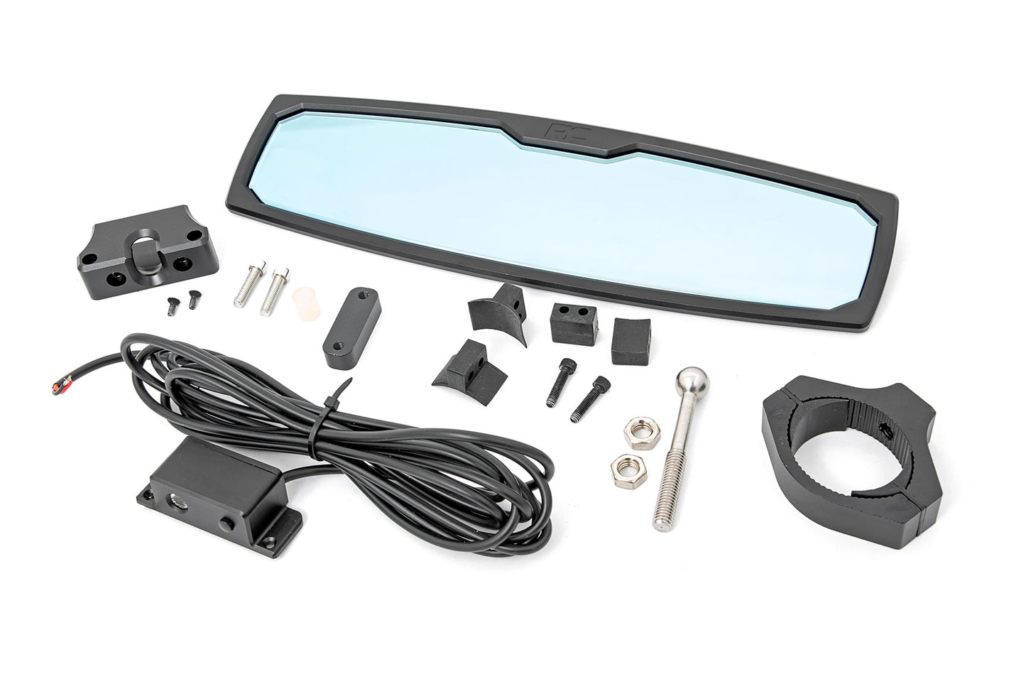 UTV Aluminum Rear View Mirror Dome Light 12 Inch 1.75-2 Inch Mount Rough Country-3