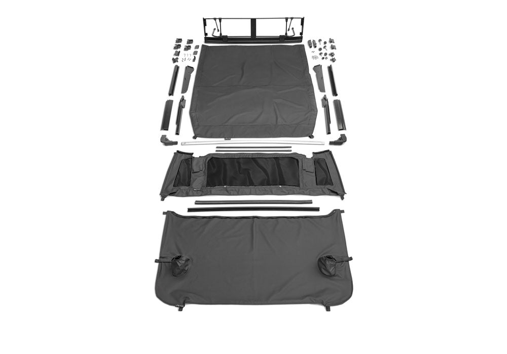 TrailView Tonneau Top for 2007-2018 Jeep Wrangler JK Unlimited 4-Door, Black Diamond Rampage-6