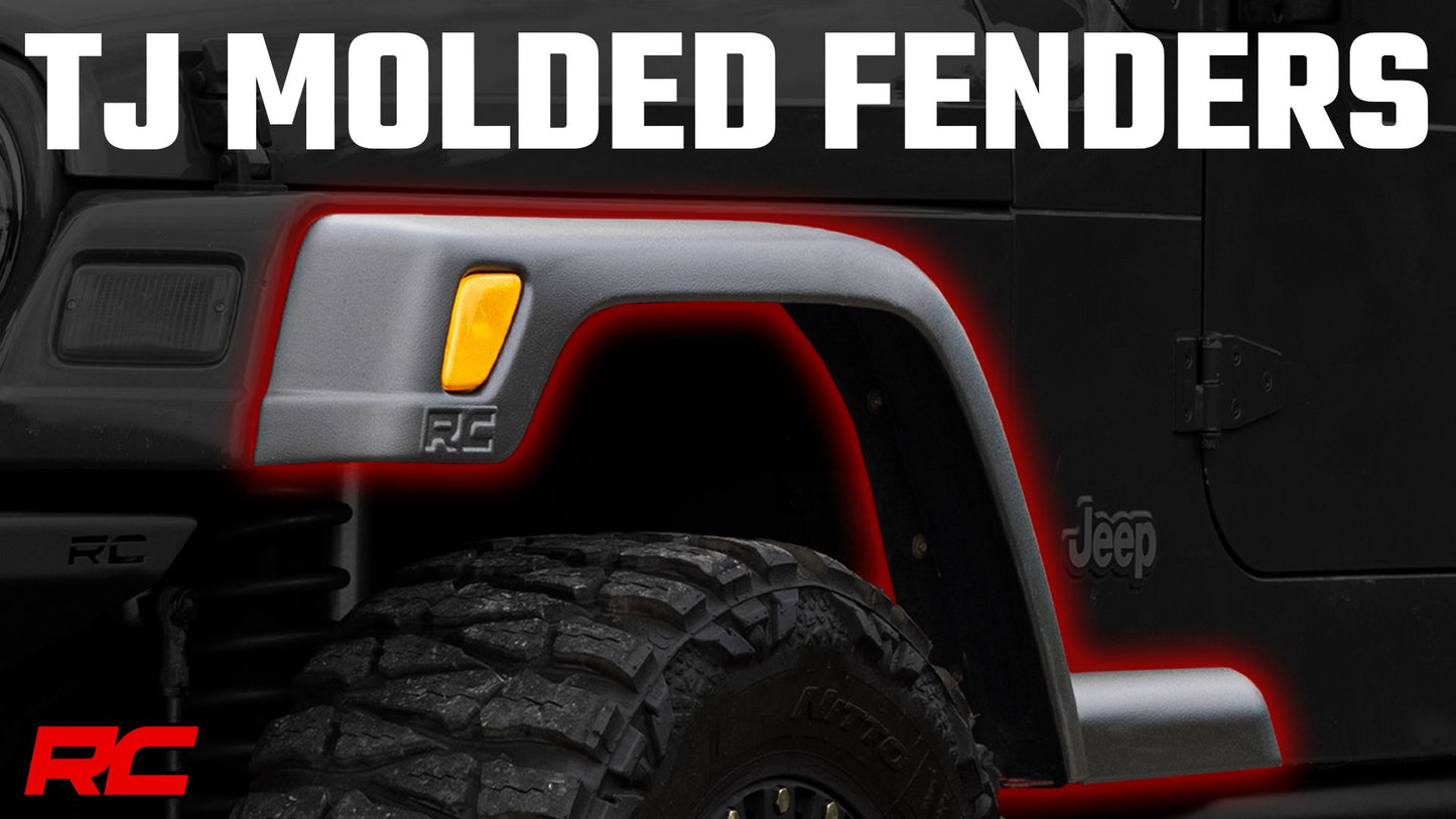 Rough Country Fender Flare Kit 5.5 Inch Wide 97-06 Jeep Wrangler TJ 4WD Rough Country