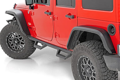 High Clearance LED Flat Fender Flare Kit UV Treated Jeep Wrangler JK (07-18) Rough Country-2