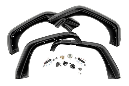 High Clearance LED Flat Fender Flare Kit UV Treated Jeep Wrangler JK (07-18) Rough Country-4