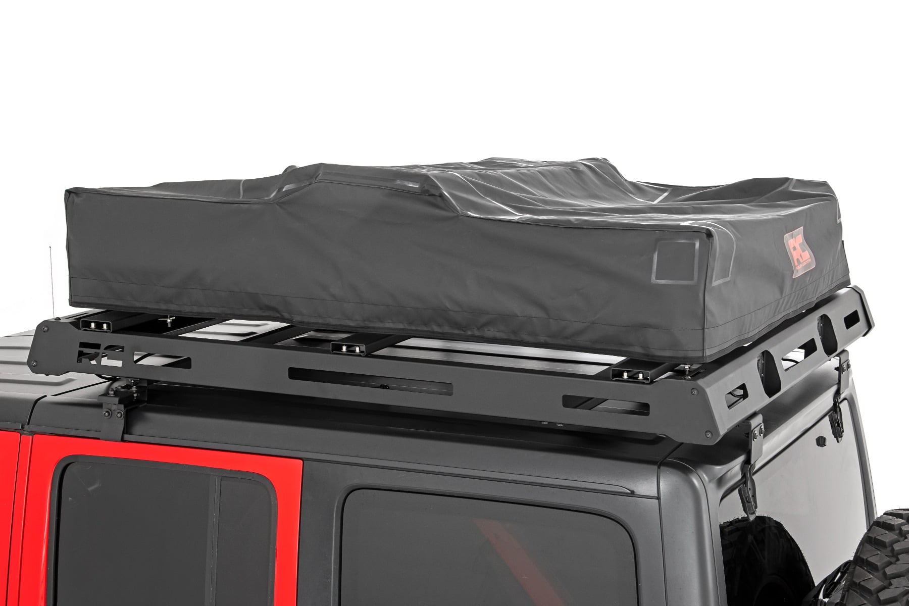 Roof Top Tent Rack Mount 12 Volt Accessory w/Ladder Extension & LED Light Kit Rough Country-1