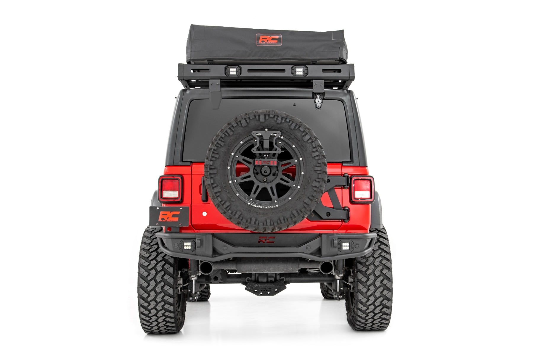 Roof Top Tent Rack Mount 12 Volt Accessory w/Ladder Extension & LED Light Kit Rough Country-3