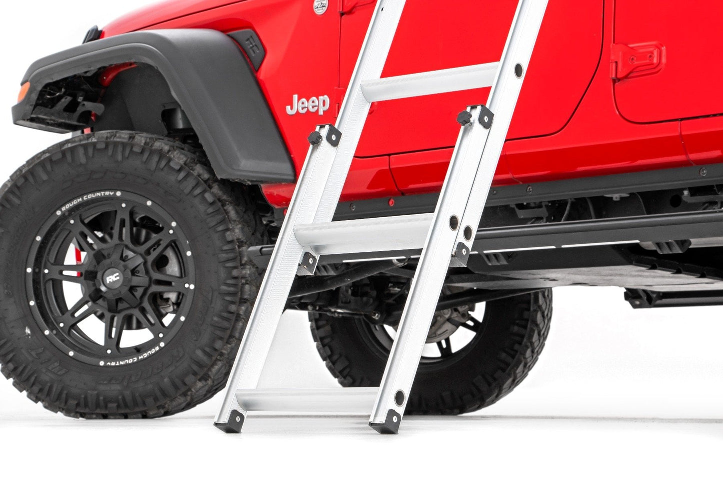 Roof Top Tent Rack Mount 12 Volt Accessory w/Ladder Extension & LED Light Kit Rough Country-4