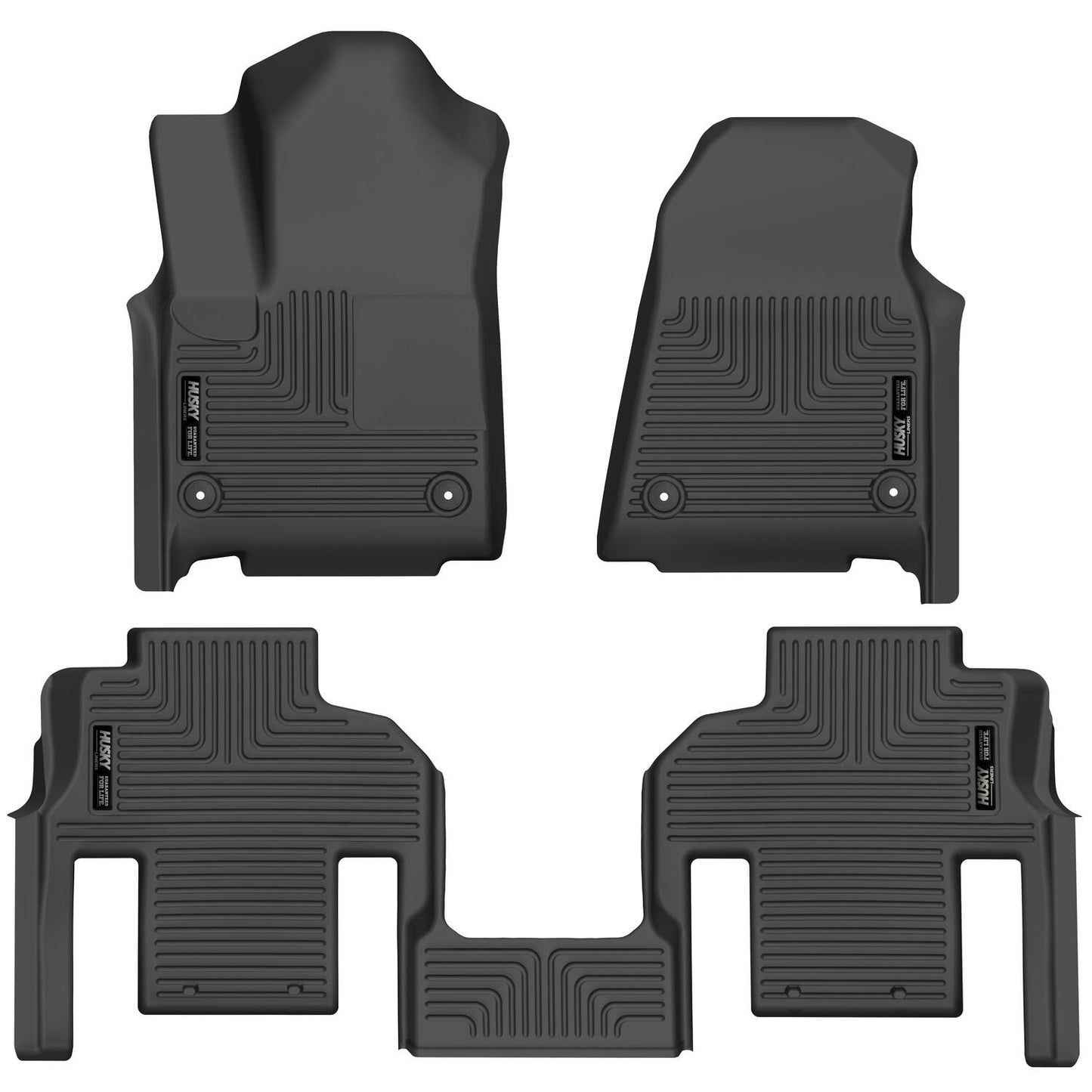 Weatherbeater Front & 2nd Seat Floor (Footwell Coverage) For 2022-2024 Jeep Wagoneer Husky Liners