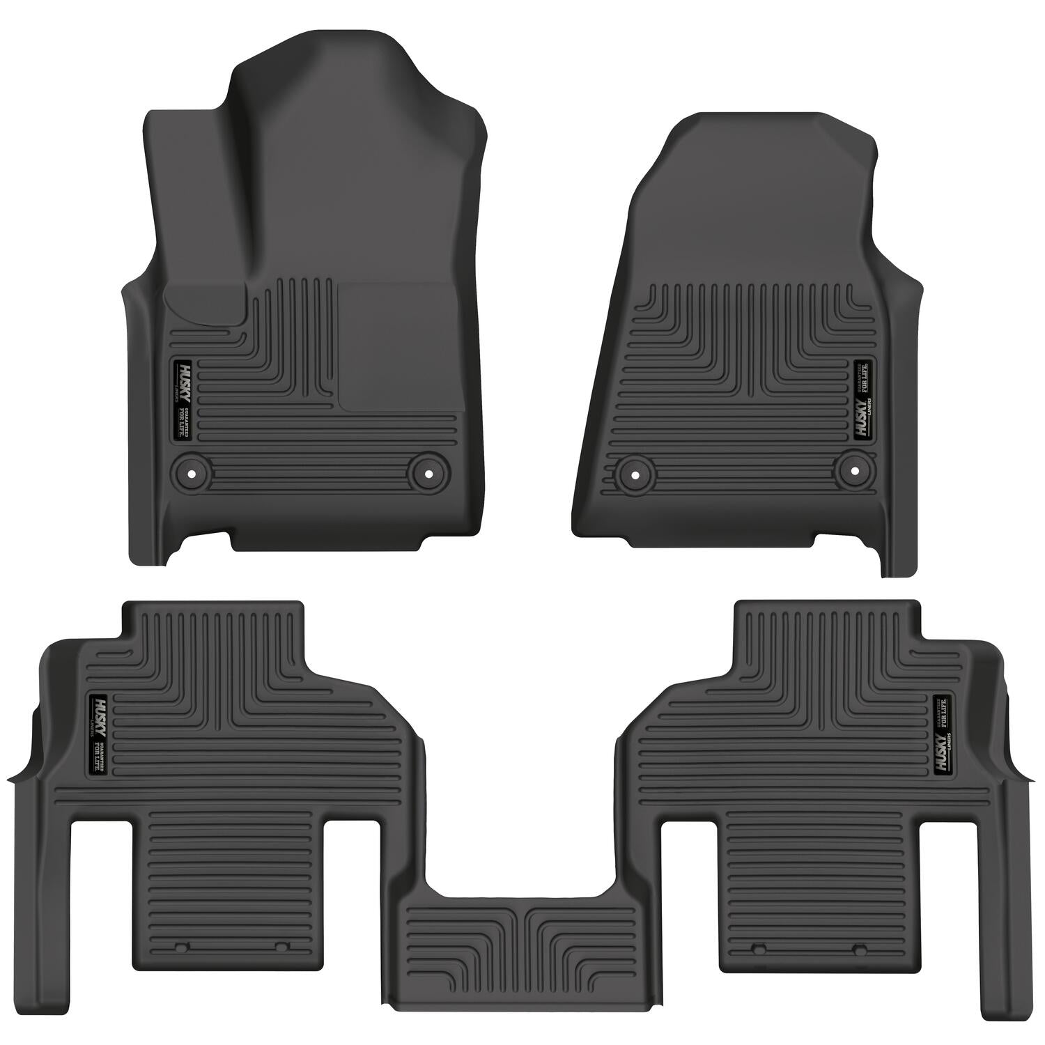 Weatherbeater Front & 2nd Seat Floor (Footwell Coverage) For 2022-2024 Jeep Wagoneer Husky Liners
