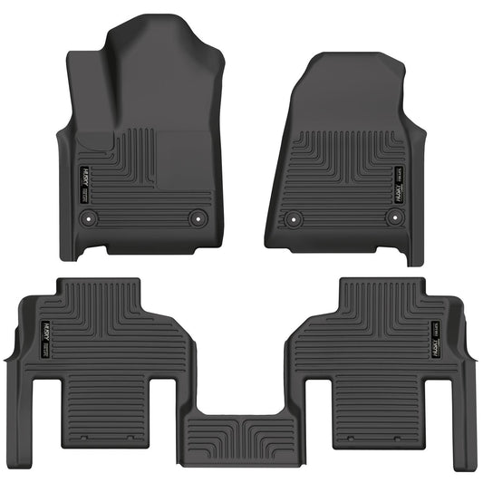 Weatherbeater Front & 2nd Seat Floor (Footwell Coverage) For 2022-2024 Jeep Wagoneer Husky Liners