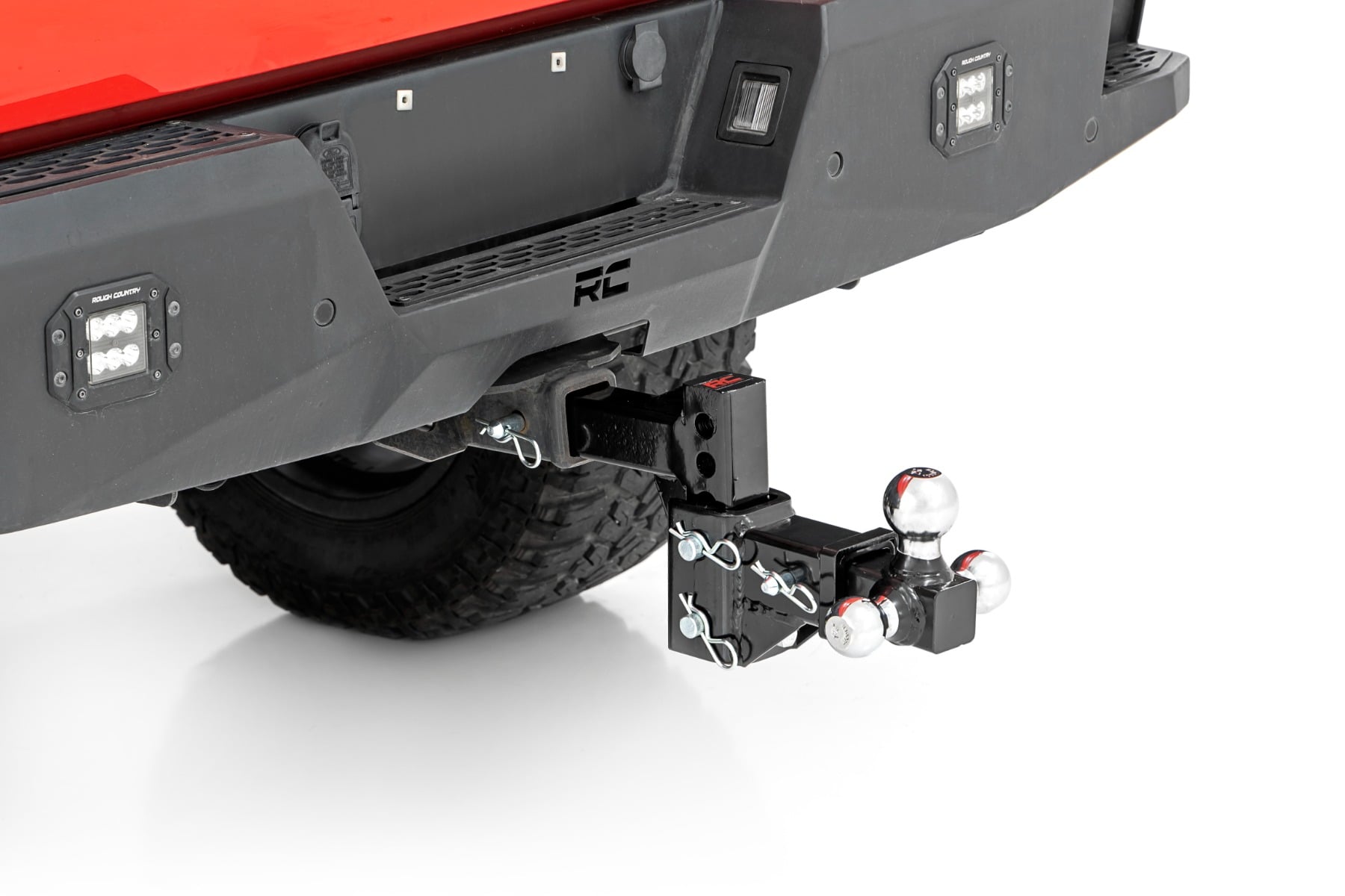 Adjustable Trailer Hitch 6 Inch Drop Multi-Ball Mount Fits 2 Inch Receiver Rough Country