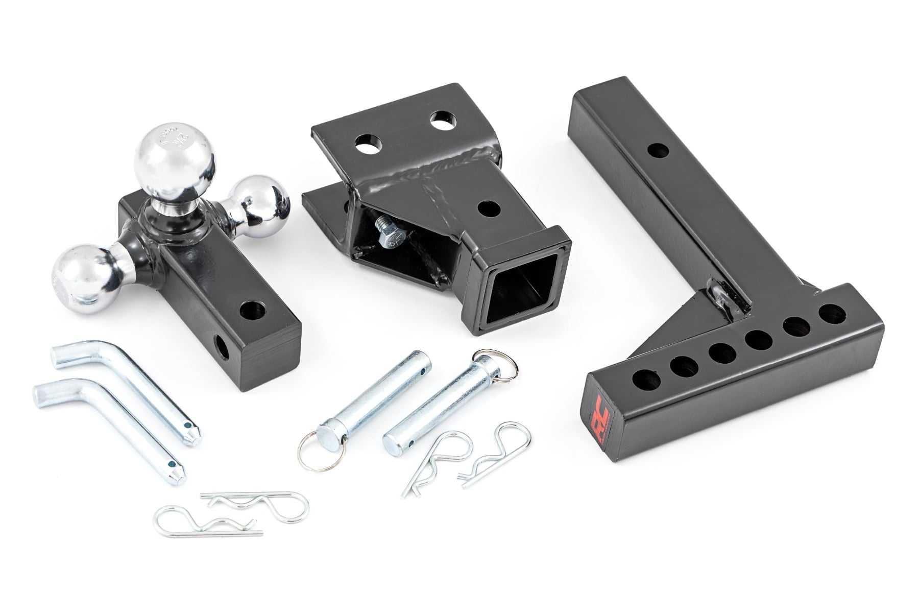 Adjustable Trailer Hitch 6 Inch Drop Multi-Ball Mount Fits 2 Inch Receiver Rough Country-2