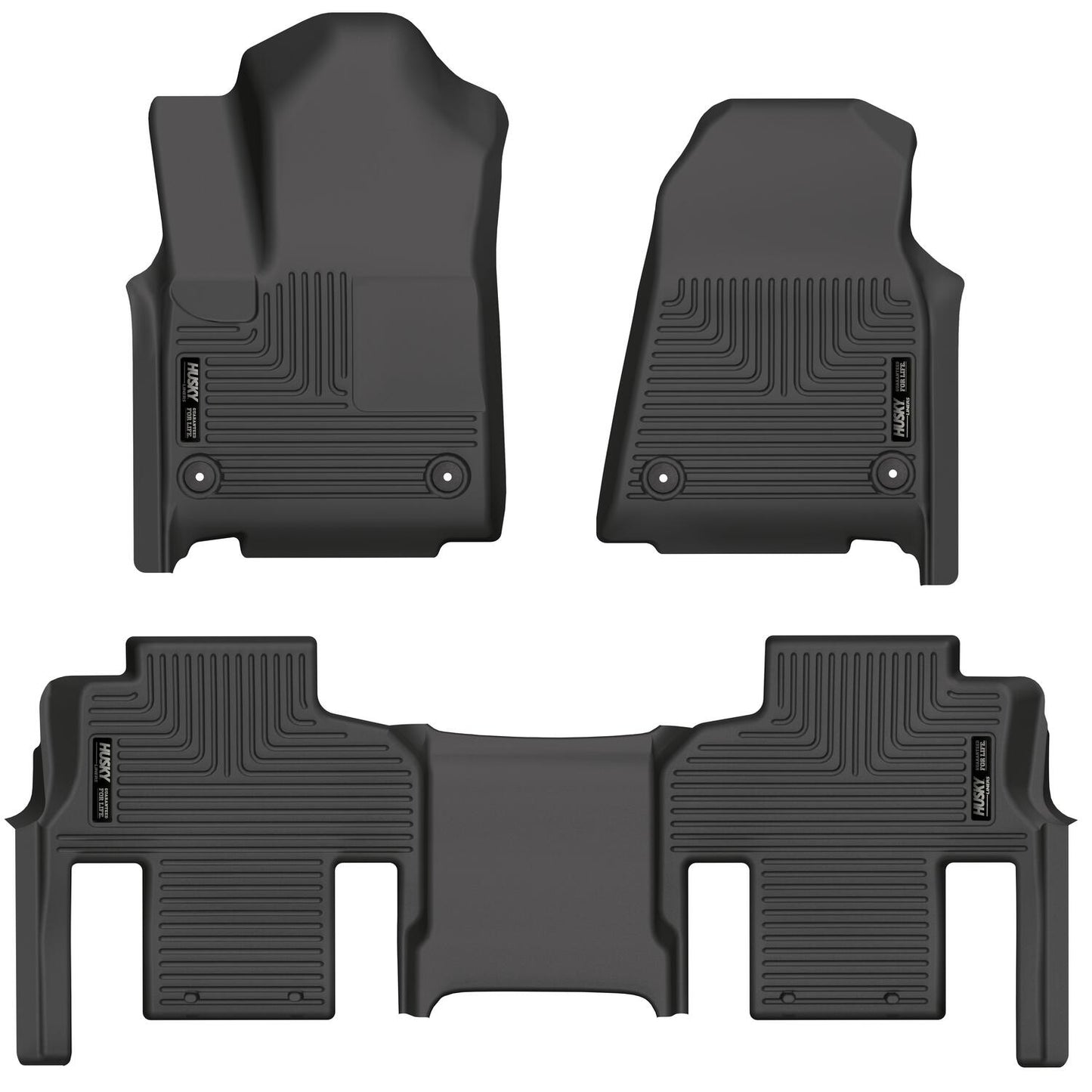 Weatherbeater Front & 2nd Seat Floor (Footwell Coverage) For 2022-2024 Jeep Grand Wagoneer Husky Liners
