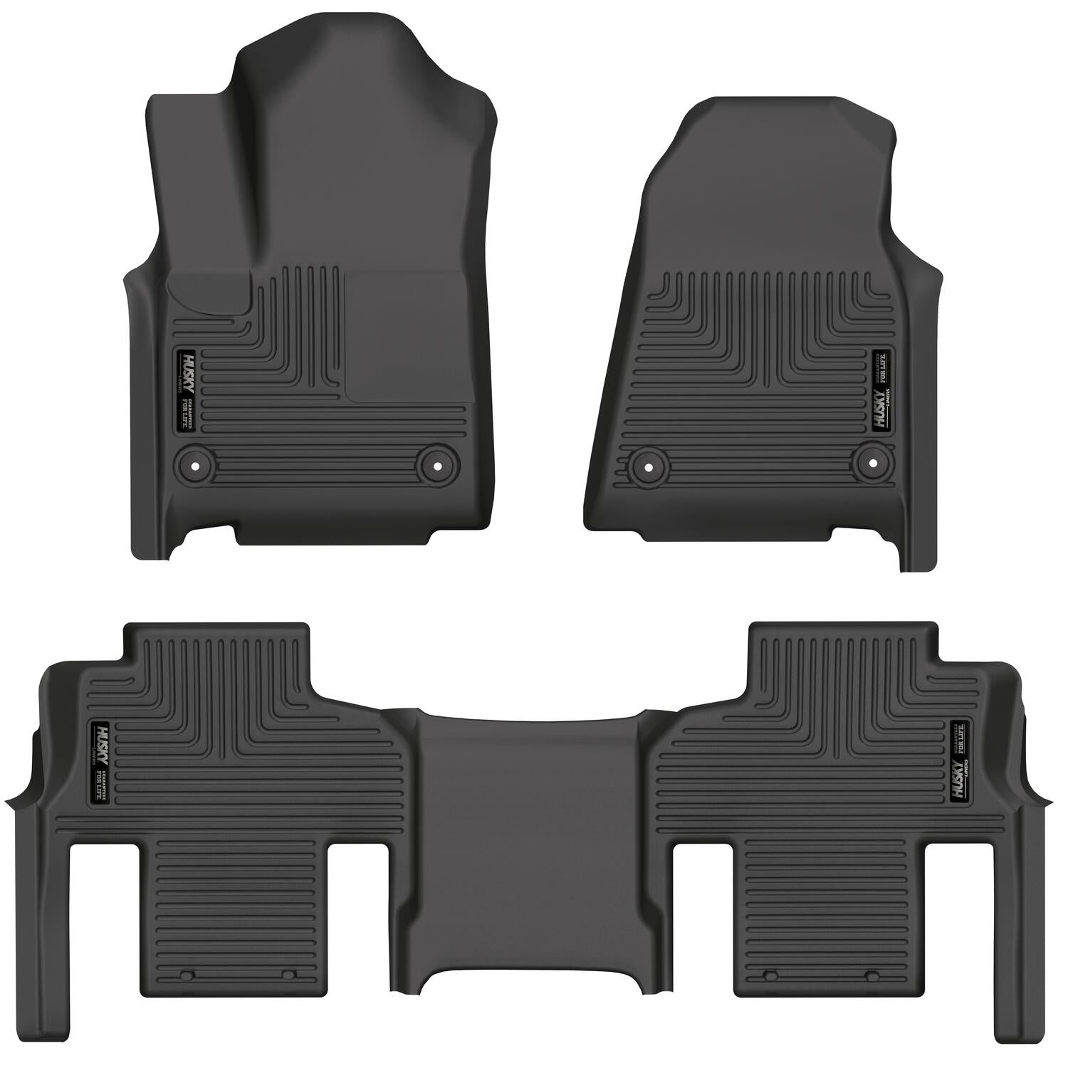 Weatherbeater Front & 2nd Seat Floor (Footwell Coverage) For 2022-2024 Jeep Grand Wagoneer Husky Liners