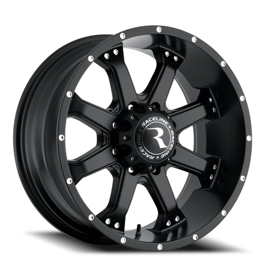 Raceline Wheels Aluminum Wheels 16x8 Assault 991B Satin Black Raceline Wheels