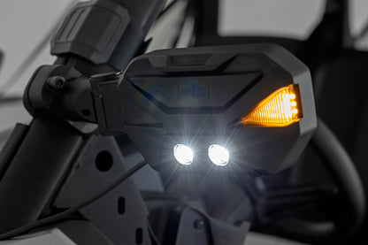 UTV Aluminum Side Mirrors w/Turn Signal Pro-Fit Cages Universal Rough Country-2