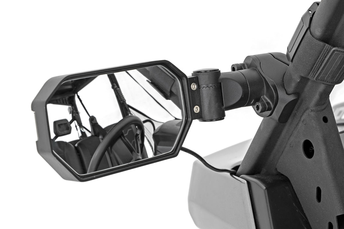 UTV Aluminum Side Mirrors w/Turn Signal Pro-Fit Cages Universal Rough Country-3
