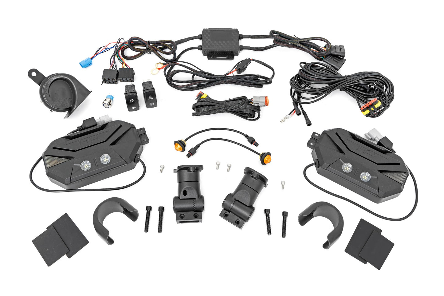 Rough Country UTV Aluminum Side Mirrors Blinker Kit 1.5-2 Roll Cage Universal Rough Country