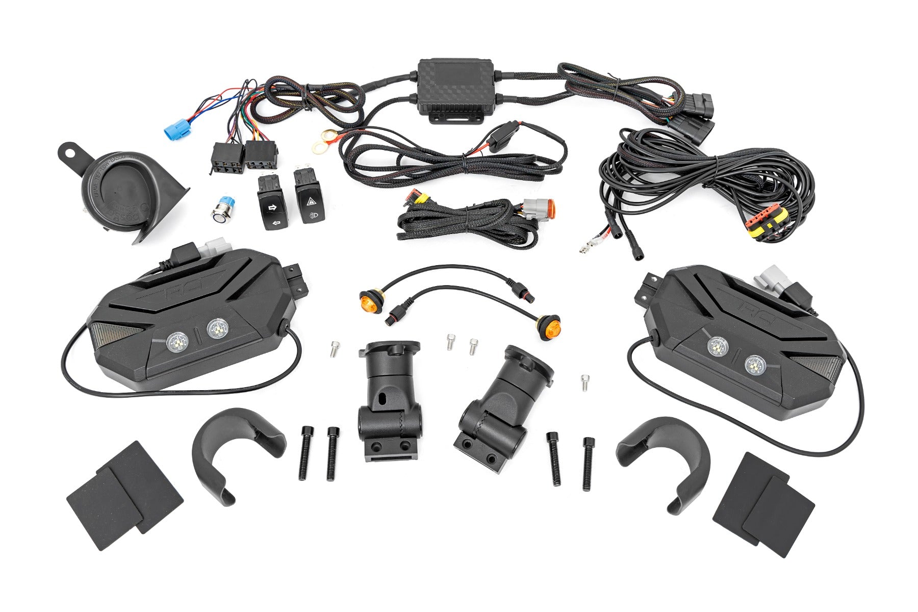 Rough Country UTV Aluminum Side Mirrors Blinker Kit 1.5-2 Roll Cage Universal Rough Country