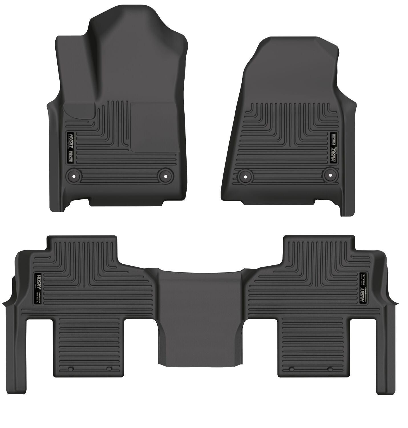 Weatherbeater Front & 2nd Seat Floor For 2022-2024 Jeep Grand Wagoneer 2022-2024 Jeep Wagoneer Husky Liners