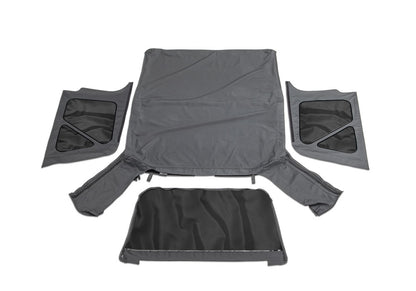 Factory Replacement Soft Top No Windows for 1997-2006 Jeep Wrangler TJ, Black Denim Rampage-4