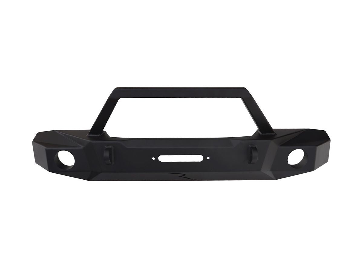 TrailGuard Front Bumper with Built-in Winch Plate for 2007-2018 Jeep Wrangler JK and JK Unlimited, Textured Black Rampage