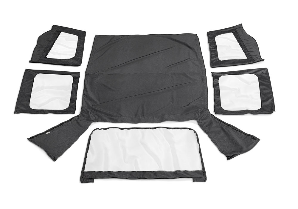 Factory Replacement Soft Top Clear for 1988-1995 Jeep Wrangler YJ, Black Denim Rampage-4