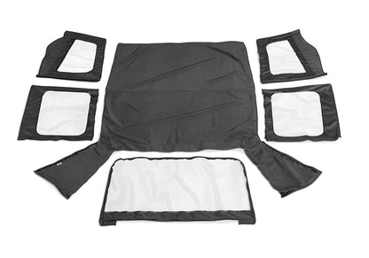 Factory Replacement Soft Top Clear for 1988-1995 Jeep Wrangler YJ, Black Denim Rampage-4