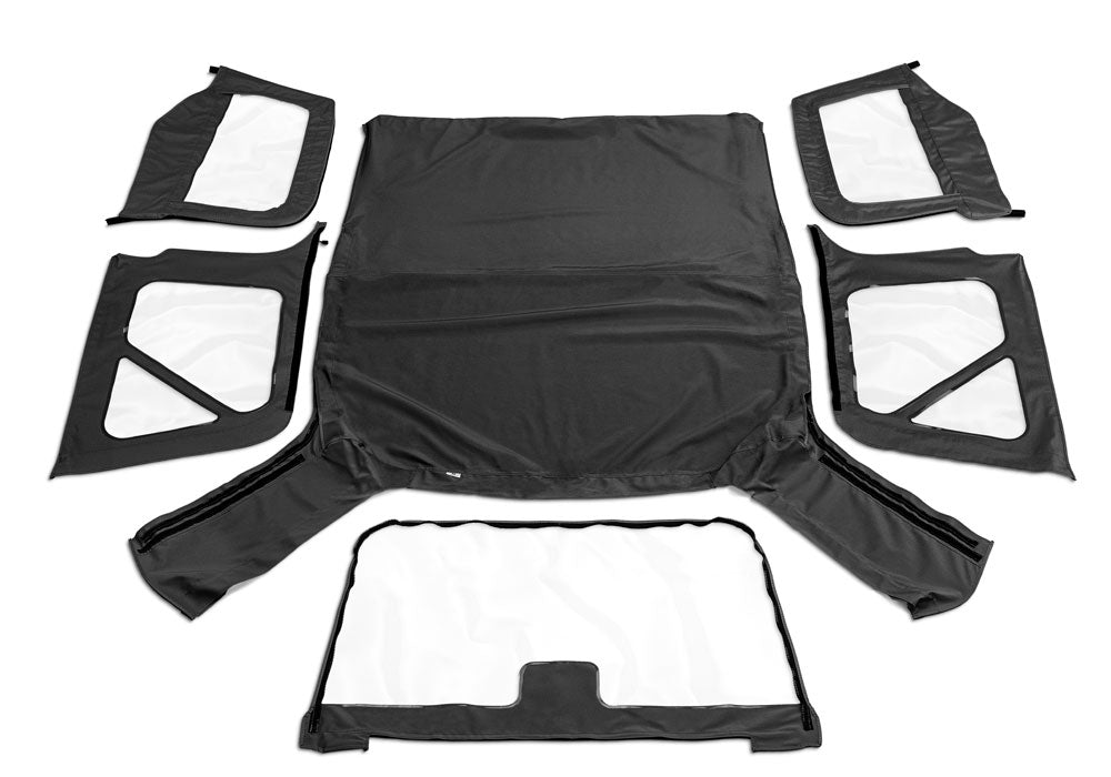 Factory Replacement Soft Top Clear for 1997-2006 Jeep Wrangler TJ, Black Diamond Rampage-4