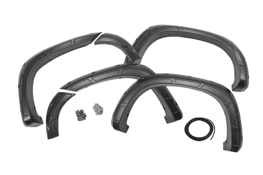 Rough Country Defender Pocket Fender Flares Flat Black Chevy Silverado 1500 2WD/4WD (19-23) Rough Country