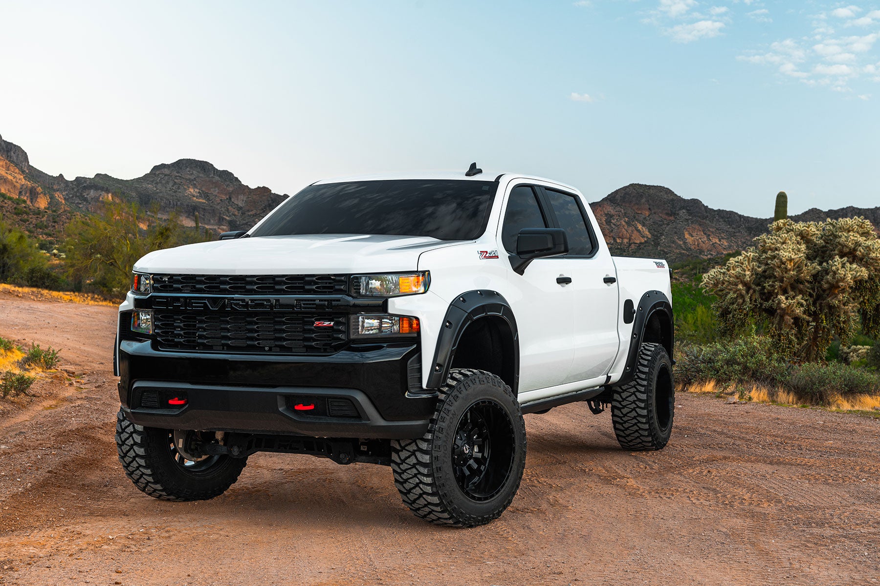 Rough Country Defender Pocket Fender Flares Flat Black Chevy Silverado 1500 2WD/4WD (19-23) Rough Country