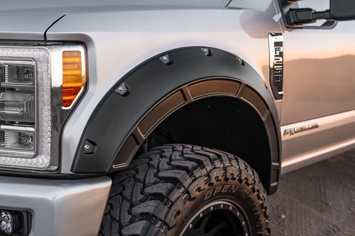 Defender Pocket Fender Flares Agate Black Ford Super Duty (17-22) Rough Country-2