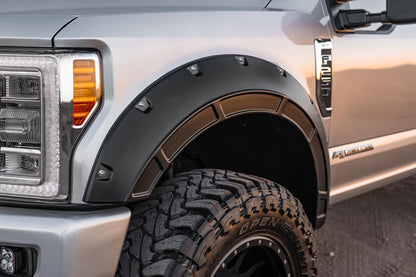 Defender Pocket Fender Flares Agate Black Ford Super Duty (17-22) Rough Country-2