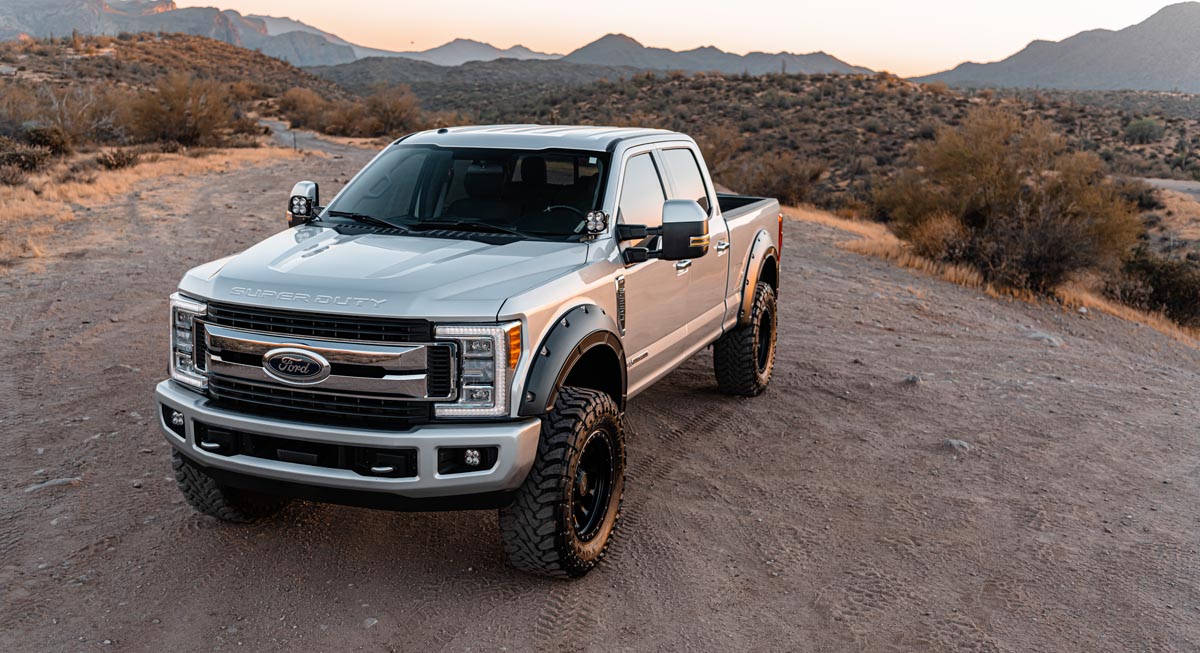 Defender Pocket Fender Flares Agate Black Ford Super Duty (17-22) Rough Country-3