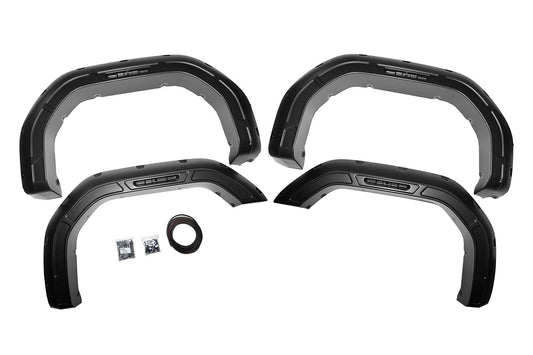Defender Pocket Fender Flares Flat Black GMC Sierra 2500 HD/Sierra 3500 HD (20-23) Rough Country