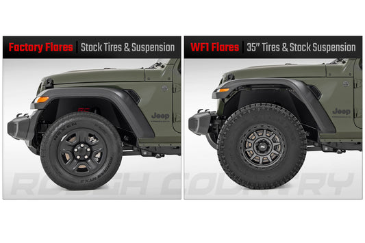 WF1 Fender Flares Jeep Gladiator JT 4WD (2020-2025) Rough Country-1