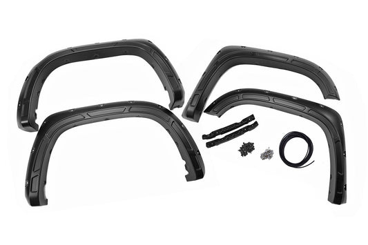 Rough Country Defender Pocket Fender Flares Flat Black Toyota Tundra 2WD/4WD (14-21) Rough Country