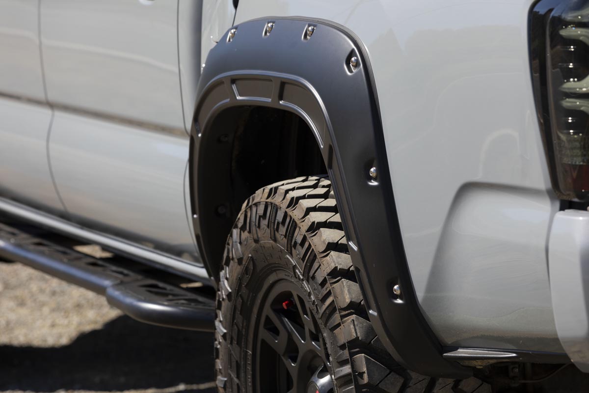 Rough Country Defender Pocket Fender Flare Silver Sky Metallic Toyota Tacoma (16-23) Rough Country
