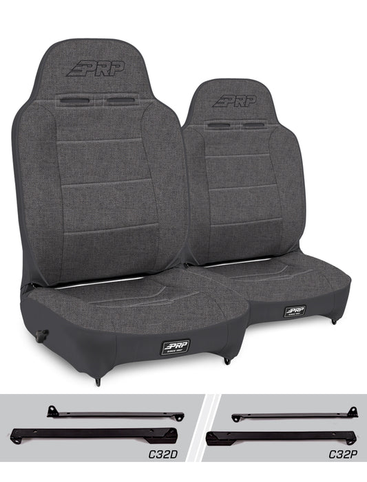 Enduro High Back Reclining Suspension Kit for Jeep Wrangler CJ7/YJ Pair PRP Seats