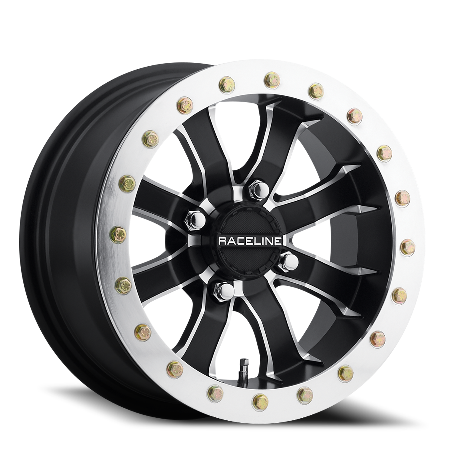Raceline Wheels Aluminum Wheels 14x8 Mamba Beadlock UTV A71 Satin Black Machined Lip Raceline Wheels