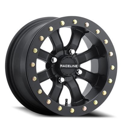 Aluminum 14x7 Black Mamba Beadlock UTV A71B Satin Black Raceline Wheels-2