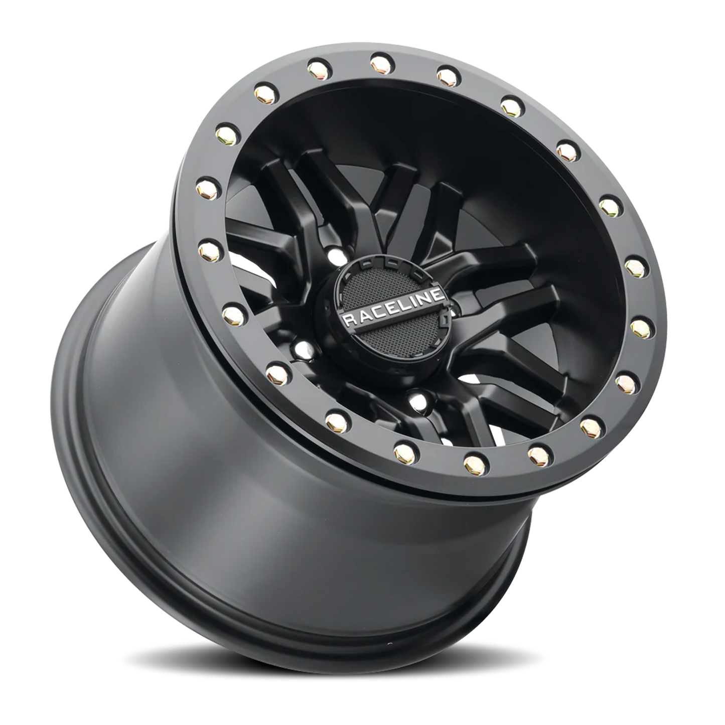 Raceline Wheels Aluminum Wheels 14x7 Ryno Beadlock UTV A91B Satin Black Machined Face Raceline Wheels