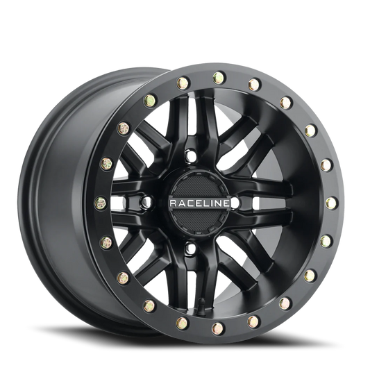 Raceline Wheels Aluminum Wheels 15x7 Ryno Beadlock UTV A91B Satin Black Machined Face Raceline Wheels
